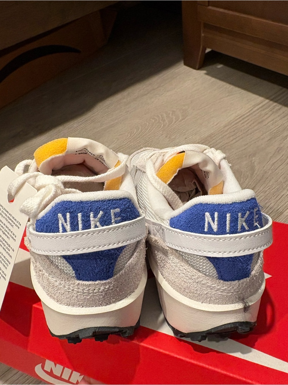 Women’s Nike Retro Runner Sneakers in White, Blue & Yellow